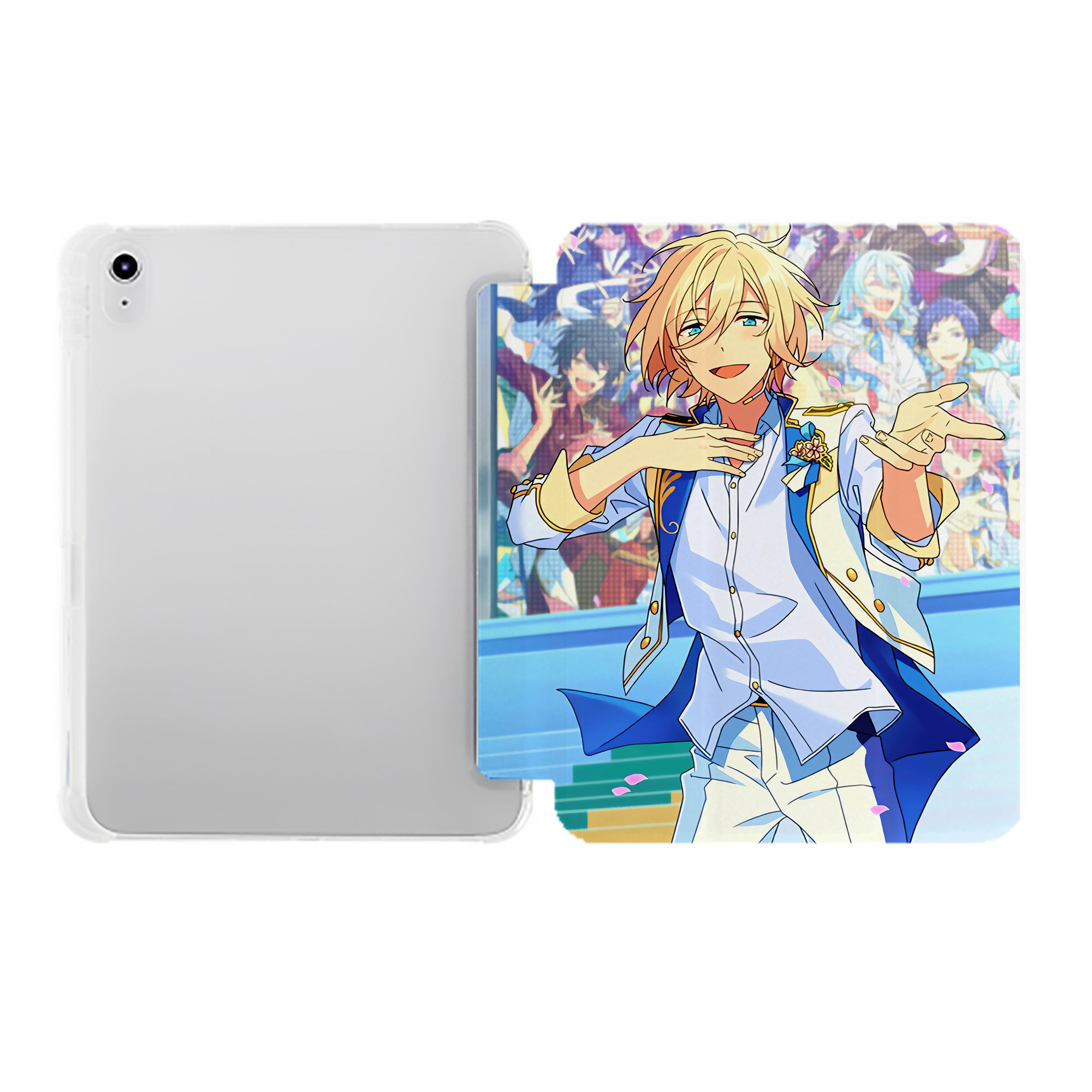 （画像用） あんさんぶるスターズ! Ensemble Stars IPad ケース ペン収納付き 三つ折りスタンド PUレザー×シリコン 対応機種9.5/10.5/10.9インチ